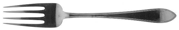 Reeded Edge (Sterling, 1937, No Monograms) Medium Solid Cold Meat Serving Fork