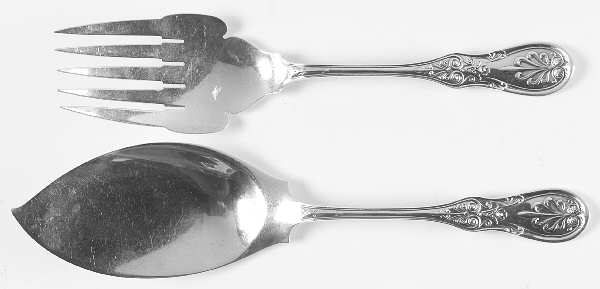 Saratoga (Sterling, 1870, No Monograms) 2 Piece Large Solid Fish Serving Set