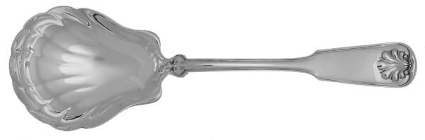 Shell & Thread (Sterling, 1905, No Monograms) Solid Shell Berry/Casserole Spoon