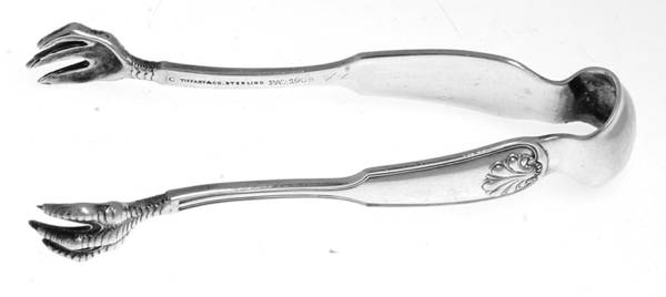 Shell & Thread (Sterling, 1905, No Monograms) Small Solid Tete A Tete Tongs