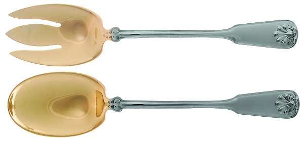 Shell & Thread (Sterling, 1905, No Monograms) (2 Pc) Solid Salad Set