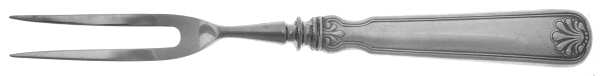 Shell & Thread (Sterling, 1905, No Monograms) Small Steak Carving Fork with Stainless Prongs
