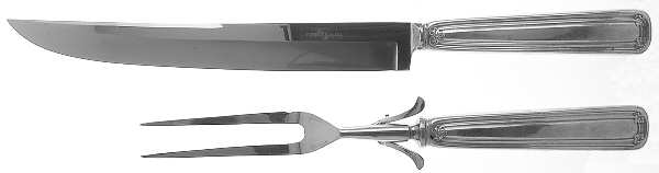 St. Dunstan (Sterling, 1909, No Monograms) Large 2-Piece Roast Carving Set w/Stainless Blade