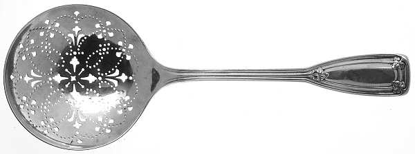 St. Dunstan (Sterling, 1909, No Monograms) Large Pierced Pea Serving Spoon