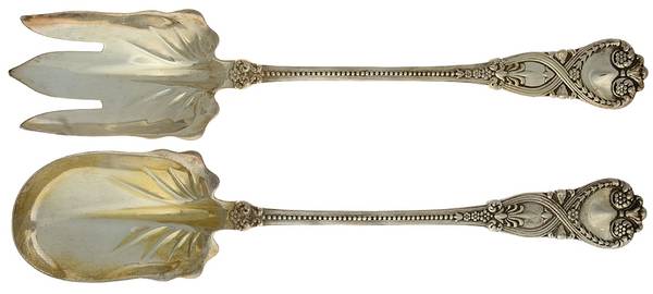 St. James (Sterling, 1898, No Monograms) (2 Pc) Solid Salad Set