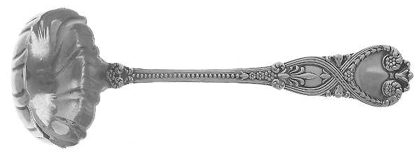 St. James (Sterling, 1898, No Monograms) Solid Gravy Ladle with Fluted Bowl