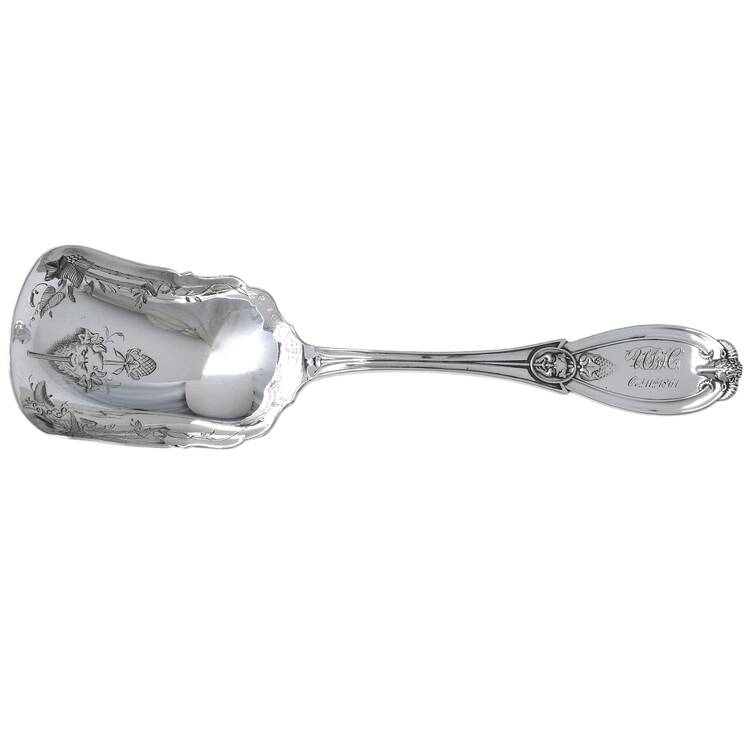 Grecian (Sterling, 1880) Bright Cut Solid Serving Berry Scoop