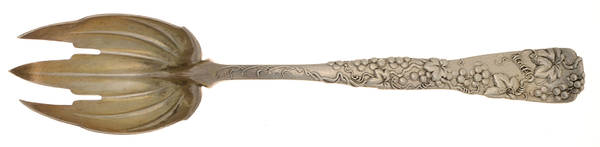 Vine-Multi Motif (Sterling, 1872) Solid Salad Serving Fork