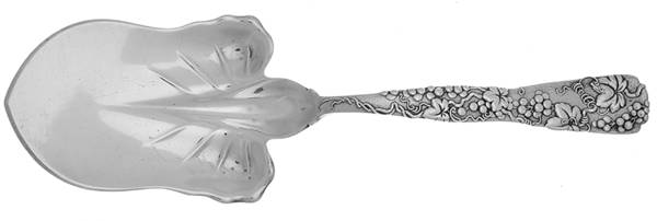 Vine-Multi Motif (Sterling, 1872) Solid Leaf-Shape Pastry Server