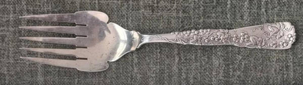 Vine-Multi Motif (Sterling, 1872) Large Solid Fish Serving Fork