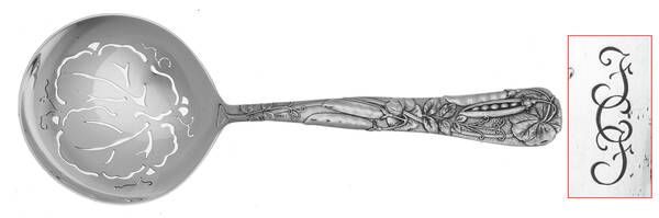 Vine-Multi Motif (Sterling, 1872) Large Pierced Pea Serving Spoon