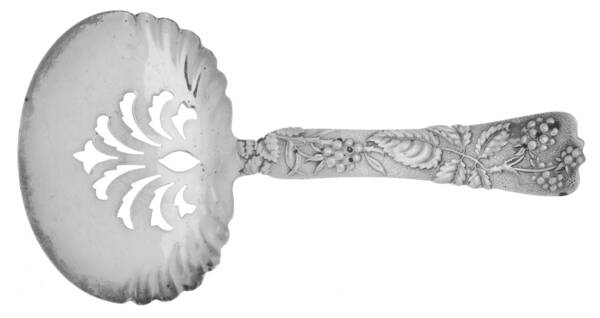 Vine-Multi Motif (Sterling, 1872) Bon Bon Spoon with Pierced, Fluted Bowl