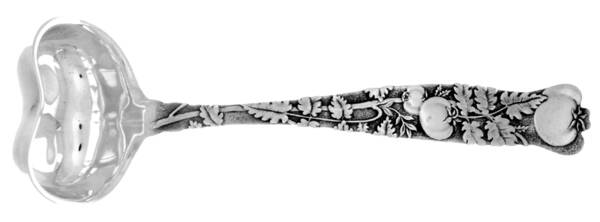 Vine-Multi Motif (Sterling, 1872) Oyster Ladle with Heart Shape Bowl