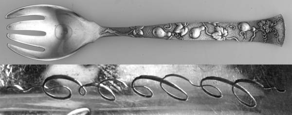 Vine-Multi Motif (Sterling, 1872) Ice Cream Fork
