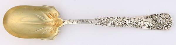 Vine-Multi Motif (Sterling, 1872) Solid Salad Serving Spoon