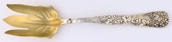 Vine-Multi Motif (Sterling, 1872) Solid Salad Serving Fork
