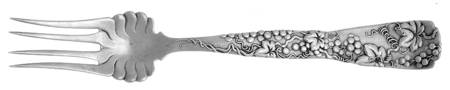 Vine-Multi Motif (Sterling, 1872) Large Solid Cold Meat Serving Fork