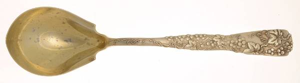 Vine-Multi Motif (Sterling, 1872) Oversize Solid Salad Serving Spoon