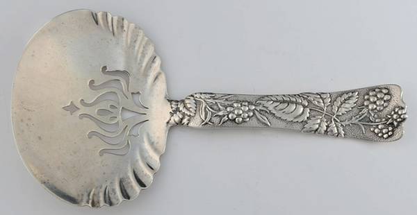 Vine-Multi Motif (Sterling, 1872) Bon Bon Spoon with Pierced, Fluted Bowl