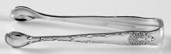 Wave Edge (Sterling, 1884) Sugar Tongs Small with Shell Tips