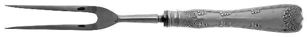 Wave Edge (Sterling, 1884) Large Stainless-Prong Roast Carving Fork