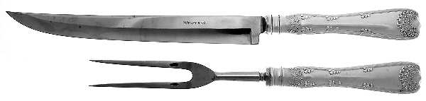 Wave Edge (Sterling, 1884) Large 2-Piece Roast Carving Set w/Stainless Blade