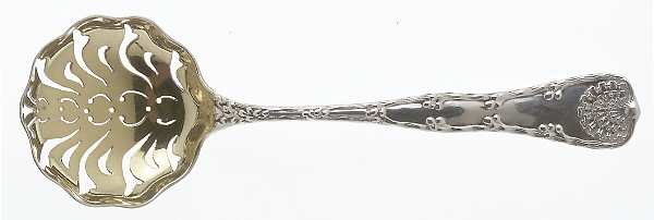 Wave Edge (Sterling, 1884) Small Pierced Nut Serving Spoon