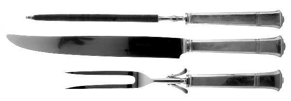 Windham (Sterling, 1923, No Monograms) Large 3-Piece Roast Carving Set w/ Stainless Blade