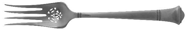 Windham (Sterling, 1923, No Monograms) Large Solid Cold Meat Serving Fork