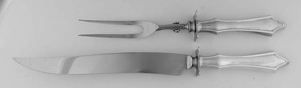 Classic Antique (Sterling, 1935) Large 2-Piece Roast Carving Set with Stainless Blade