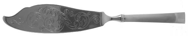 Continental (Sterling) Engraved Fish Serving Knife-Stainless Blade