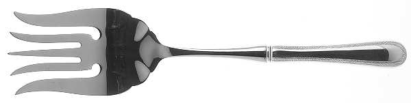 Feather Edge (Sterling, 1938, Large Stainless-Tine Cold Meat Serving Fork