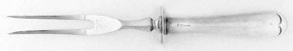 Feather Edge (Sterling, 1938, Large Stainless-Prong Roast Carving Fork
