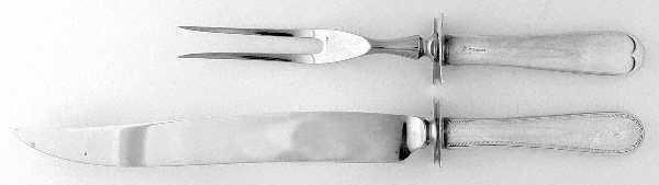 Feather Edge (Sterling, 1938, Large 2-Piece Roast Carving Set w/ Stainless Blade