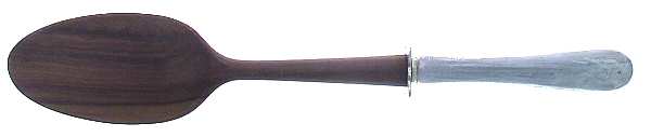 Hannah Hull (Sterling, 1927-1974) Salad Serving Spoon Wooden Bowl