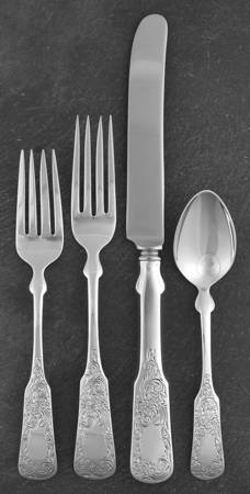 1690-Engraved (Sterling, 1980) 4 Piece Dinner Size Setting by Towle Silver