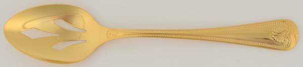 Abbey Shell (Gold Electroplate) Pierced Tablespoon (Serving Spoon)