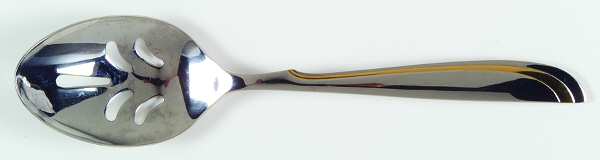 Alta (Stainless-Gold Accent) Pierced Tablespoon (Serving Spoon)