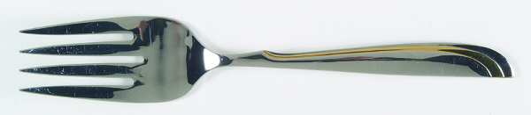 Alta (Stainless-Gold Accent) Large Solid Cold Meat Serving Fork