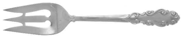 Antique Flutes (Silverplate, 1980) Large Solid Cold Meat Serving Fork