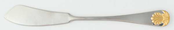 Antique Shell (Stainless, Gold Accent) Flat Handle Master Butter Knife