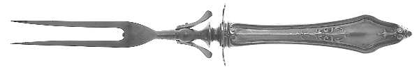 Arcadian (Sterling, 1916) Large Stainless-Prong Roast Carving Fork