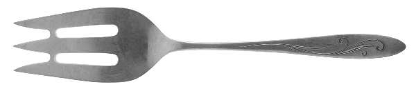 Awakening (Sterling, 1958, No Monograms) Large Solid Cold Meat Serving Fork