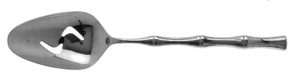 Bamboo-Bright Finish (Stainless) Pierced Tablespoon (Serving Spoon)