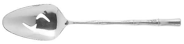 Bamboo-Satin Finish (Stainless) Pierced Tablespoon (Serving Spoon)