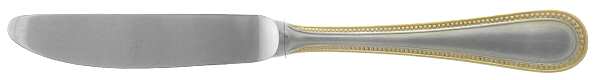 Beaded Antique Gold (Stainless, Gold Accent, Satn) Butter Spreader/Youth Knife Stainless Blade