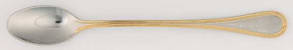 Beaded Antique Gold (Stainless, Gold Accent, Satn) Iced Tea Spoon by Towle Silver