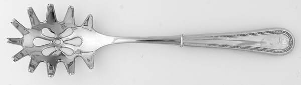 Beaded Antique (Silverplate, 1977) Pasta Server with Silverplate Bowl by Towle Silver
