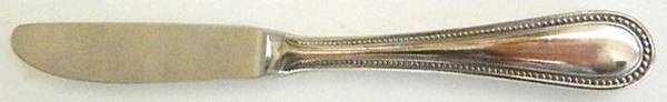Beaded Antique (Silverplate, 1977) Modern Hollow Butter Spreader (Stainless)