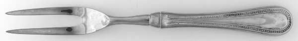 Beaded Antique (Silverplate, 1977) Large Stainless-Prong Roast Carving Fork